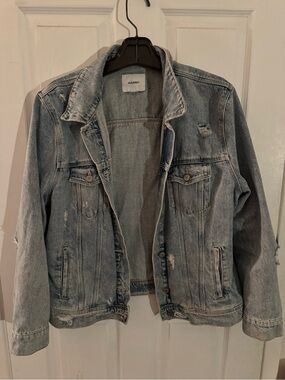 Light Wash Distressed Denim Jacket